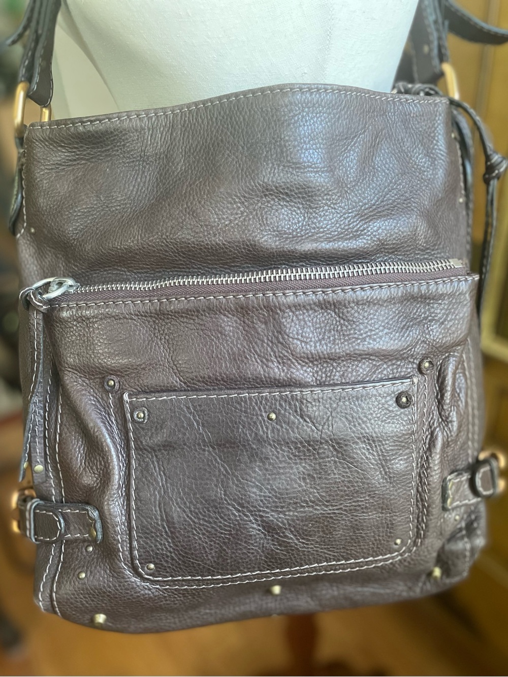 CHLOE OG VTG Y2K Paddington Philo Brown Leather Shoulder Bag Lock & Key RARE EUC - Picture 5 of 8